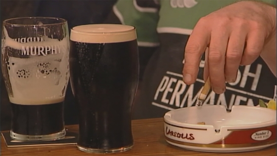 Drinking and smoking in the Irish Whip Bar in Ballydehob, County Cork, 2004