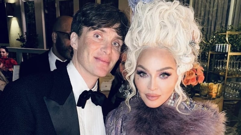 Madonna and Cillian Murphy pictured at the Oscars after-party. Image via @madonna/Instagram