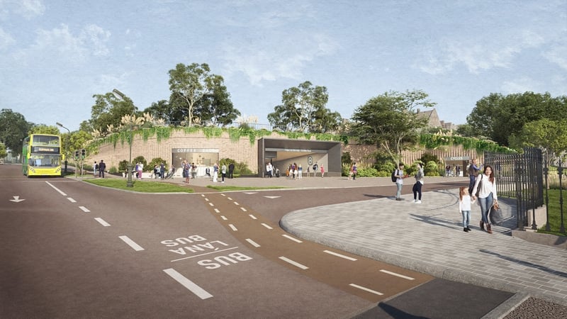 Artists' impression of the proposed MetroLink stop on Griffith Avenue