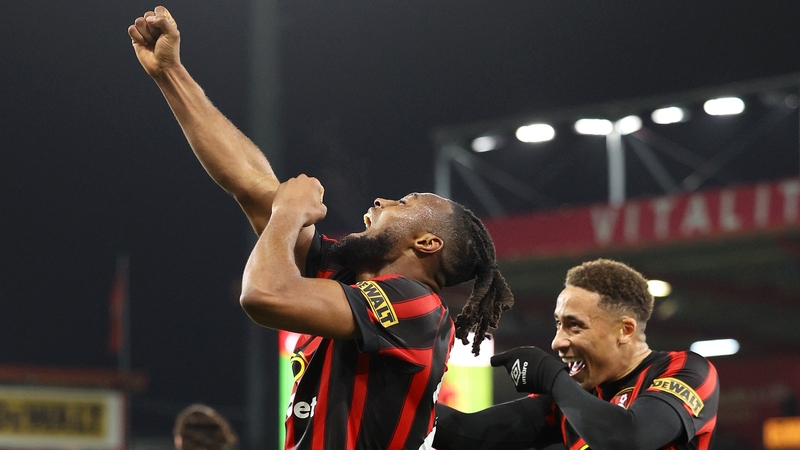 Antoine Semenyo celebrates after completing a remarkable comeback for Bournemouth
