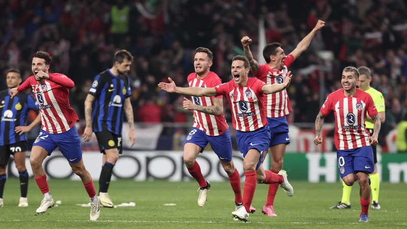 Atletico Madrid players celebrate after the shootout win