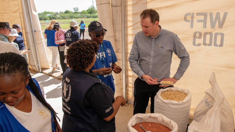 Minister Charlie McConalogue at a UN Refugee Camp in Kakuma, north west Kenya