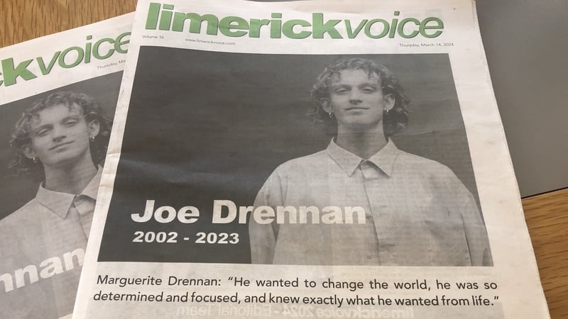 Joe Drennan from Co Laois was editor-in-chief of Limerick Voice, the student newspaper at the University of Limerick