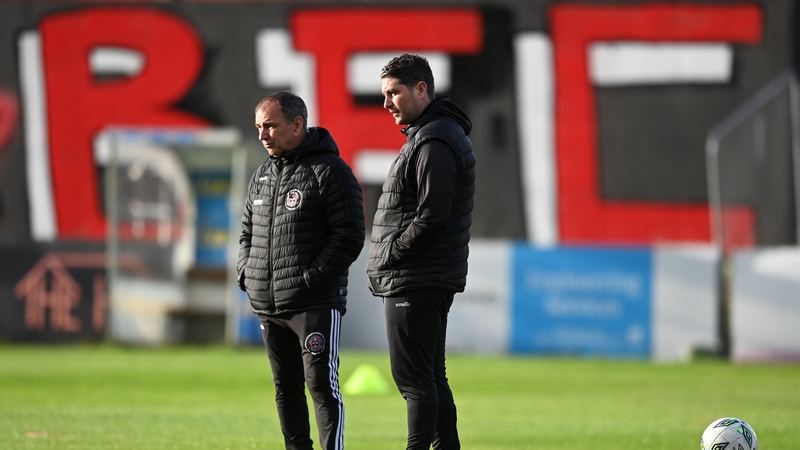Pat Fenlon (left) is not taking charge of the Bohs first team, while Ruaidhri Higgins plots another win for Derry City
