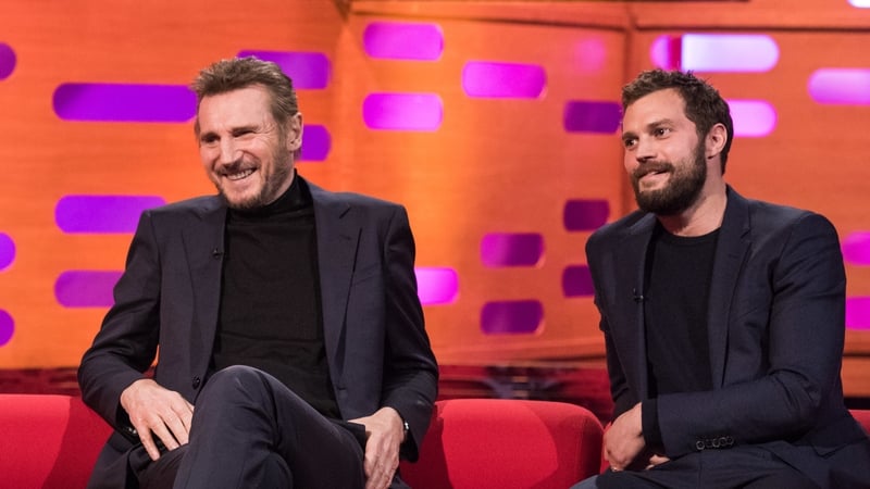 Liam Neeson and Jamie Dornan star in Red Nose Day sketches Photo: BBC/Press Association