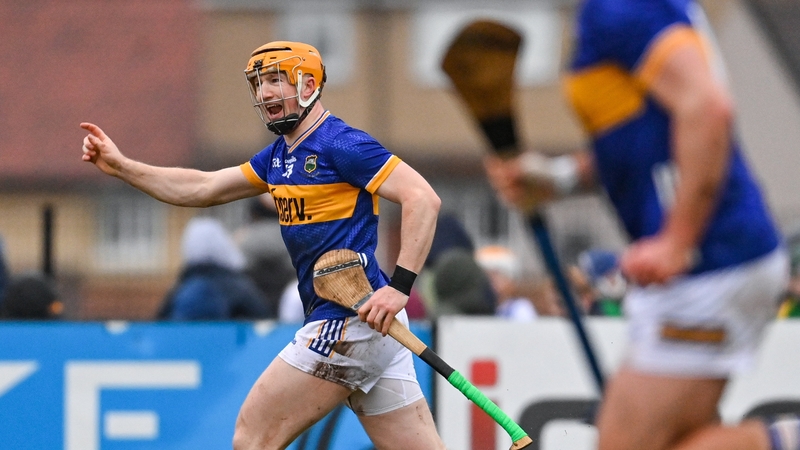 Jake Morris celebrates the first of his two goals at Corrigan Park