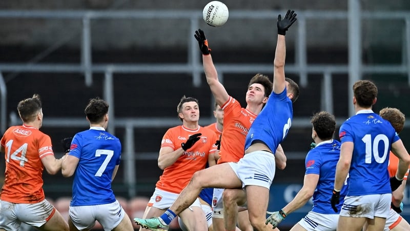 Ben Crealey of Armagh in action against Cavan's Killian Clarke