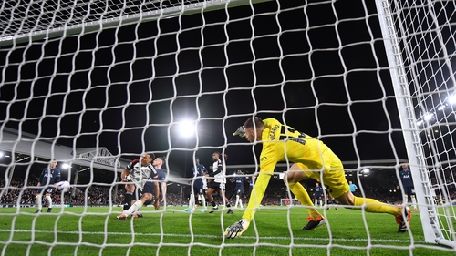 Rodrigo Muniz with Fulham's third goal against Spurs at Craven Cottage