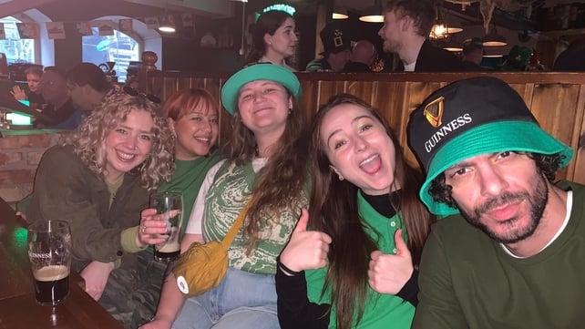 Ronja Healy Karlsson, Siri Saanio, Helene Jensen, Ilaria Timossi and Oresti Theodoridis celebrate in Fagans in Malmo, Sweden