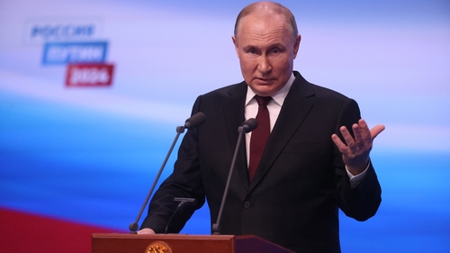 With more than 80% of voting stations having submitted results, Vladimir Putin had secured 87.2% of all votes cast, official election data showed