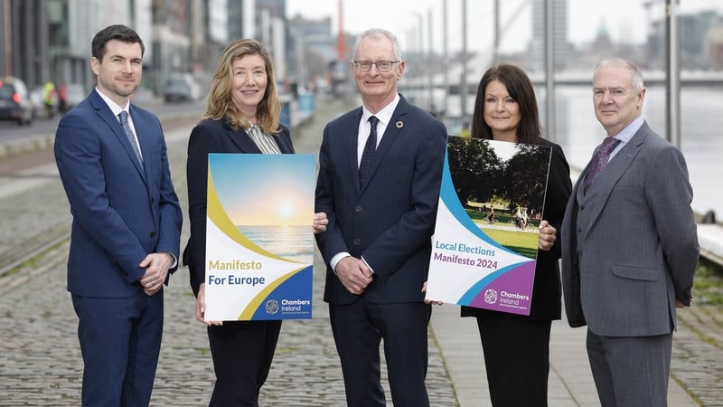David Branagan, Fingal Chamber; Mary Rose Burke, Dublin Chamber; Ian Talbot, Chambers Ireland; Helen Downes, Shannon Chamber; and Peter Byrne, South Dublin Chamber