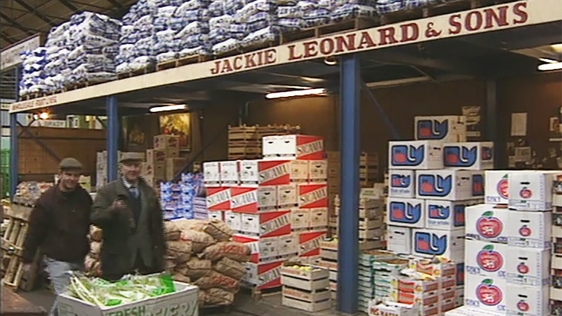 Jackie Leonard and Sons in Dublin's Victorian fruit and vegetable market in Smithfield, 1994.