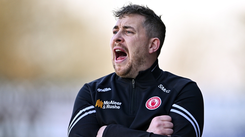 Stephen McGarry barks instructions at his Tyrone charges