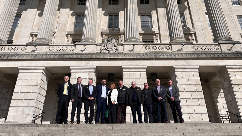 The A5 Enough is Enough Group on the steps of Stormont