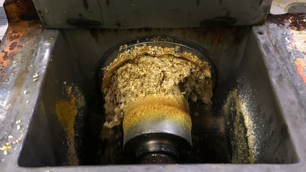 The corn starch production process at the Roquette starch factory in France