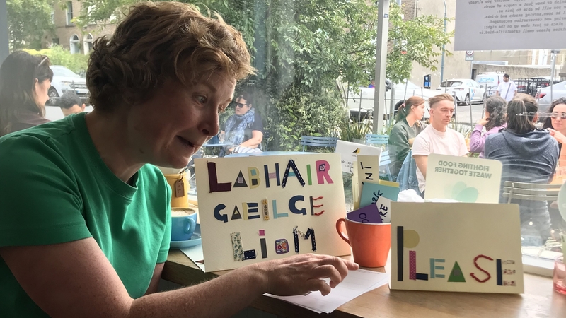 Áine Gallagher agus a ceist ildaite.