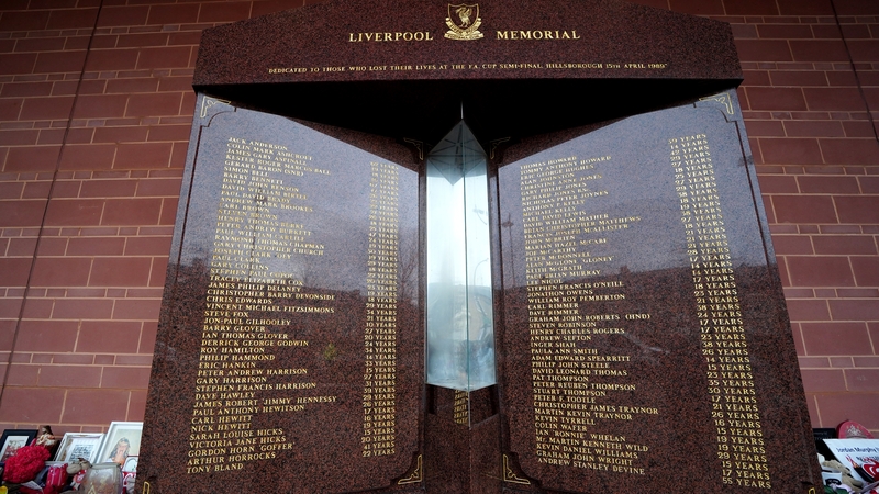 The Hillsborough memorial monument at Anfield in Liverpool