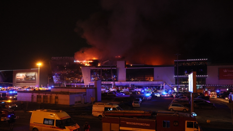 At least 60 people were killed and 145 wounded when camouflage-clad gunmen opened fire on concert goers near Moscow