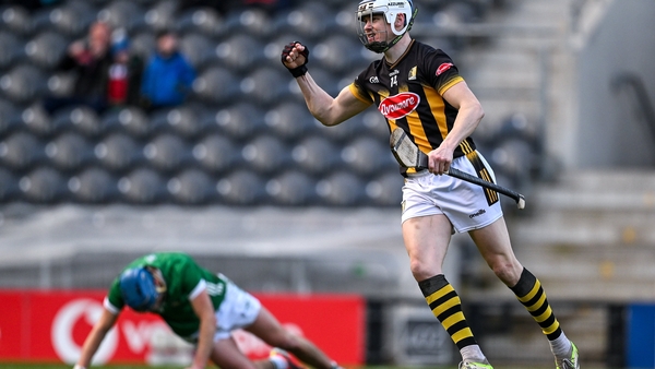 TJ Reid celebrates after scoring Kilkenny's third goal