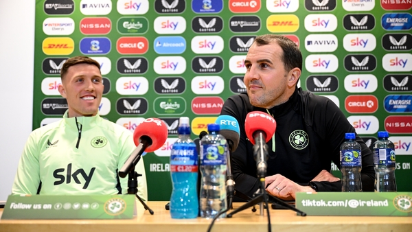 John O'Shea with namesake Dara at the pre-match press conference