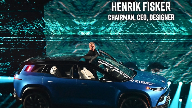 Fisker CEO Henrik Fisker and the company's all-electric Fisker Ocean SUV