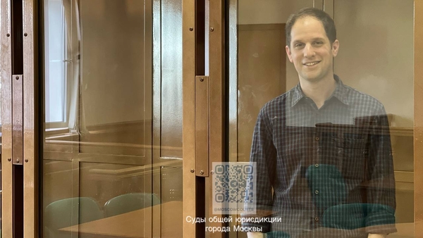 US reporter Evan Gershkovich in court in Moscow in March (Photo: Moscow City Court Press Service handout)