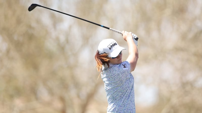 Leona Maguire tees off on the fourth hole at Seville Golf and Country Club