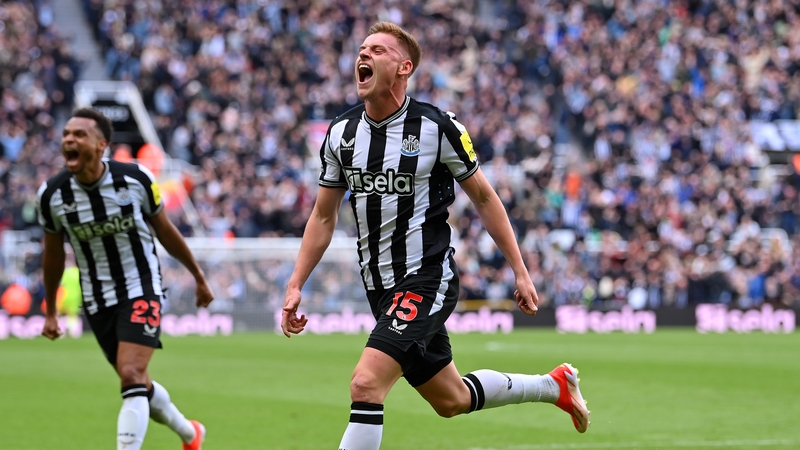 Harvey Barnes celebrates his match-winning goal