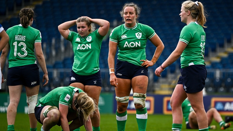 Ireland's players react after the final whistle at the RDS