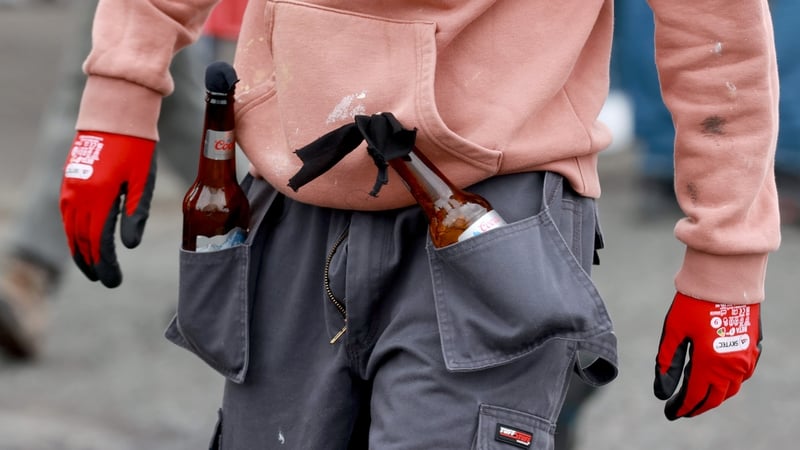A man carrying petrol bombs in his pockets in Derry yesterday
