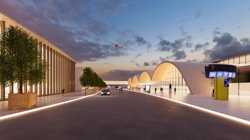 A computer generated image of the proposed Terminal Three at Dublin Airport