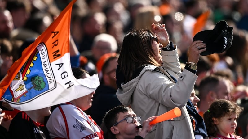 Armagh fans watch on during the Allianz Division 2 final defeat to Donegal.