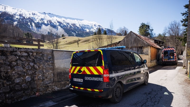 Vehicles of the gendarmerie in the French southern Alps village of Le Haut-Vernet