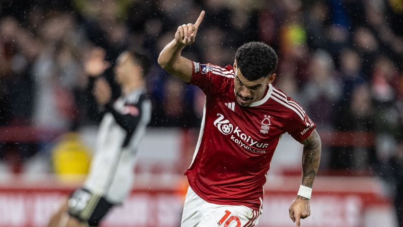 Nottingham Forest's Morgan Gibbs-White celebrates scoring his side's third goal