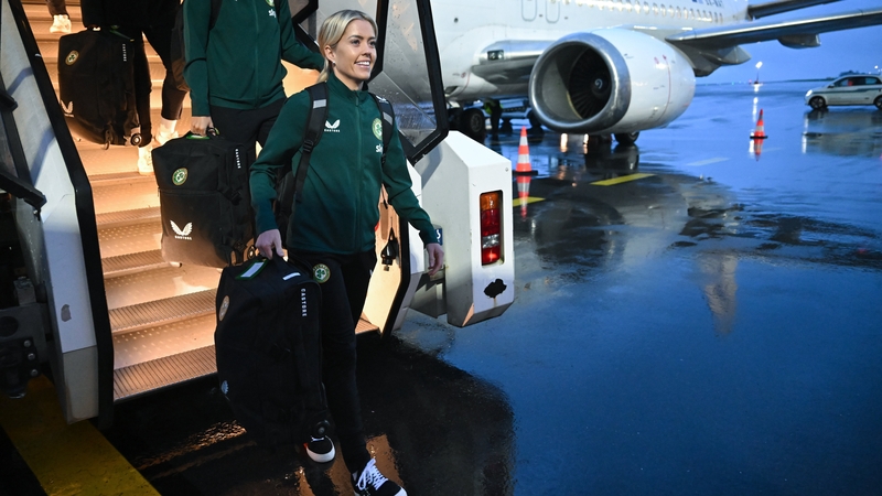 Denise O'Sullivan arrives at Luxembourg Airport ahead of Friday's clash against France