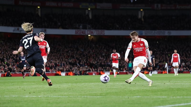 Martin Odegaard fires in the opener in a routine win for Arsenal