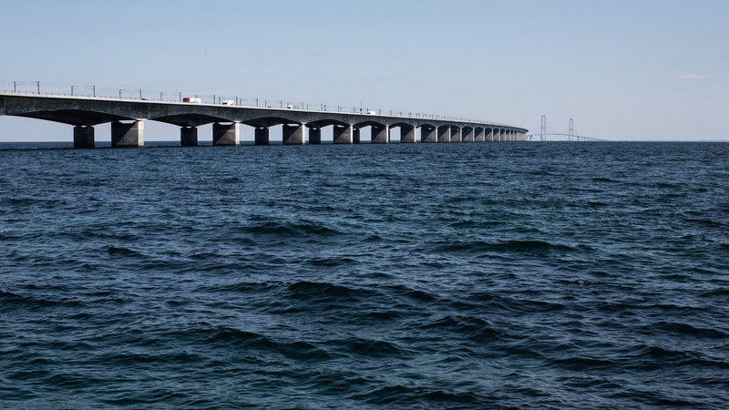 The warning covers an area around 4km south of the Great Belt bridge
