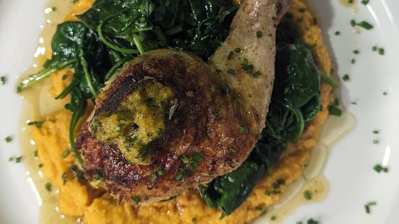 Making your own spice mix is an easy way to add flavour to these potato-stuffed chicken legs.