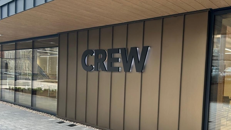The CREW facility includes workspaces, a podcast studio, meeting rooms, and a boardroom