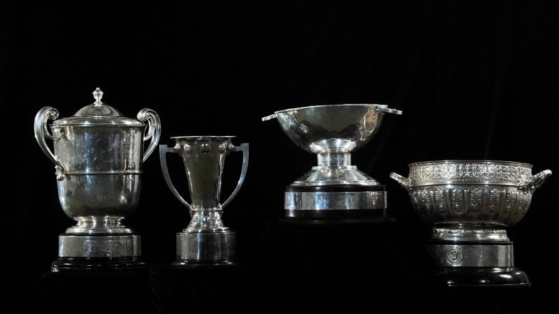 A view of the four provincial trophies