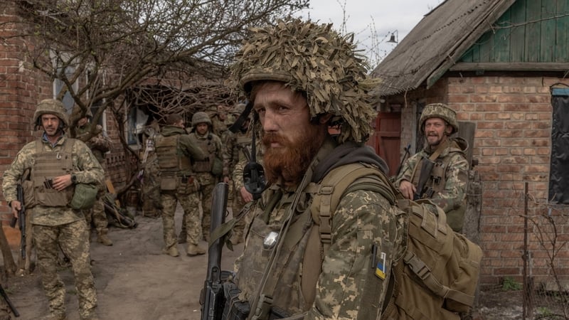 Ukrainian troops pictured in the Donetsk region earlier this month