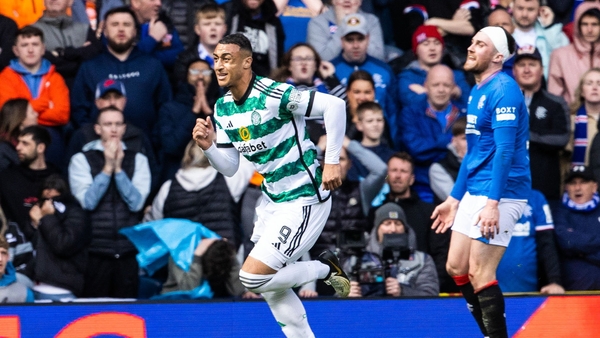 Adam Idah thought he had scored a dramatic winner in the Old Firm meeting at Ibrox