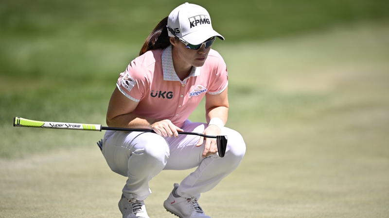 Leona Maguire lines up a putt during her World Matchplay final defeat to Nelly Korda