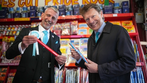 Leader of the Reform UK Party Richard Tice (R) told candidates to avoid using social media when drinking