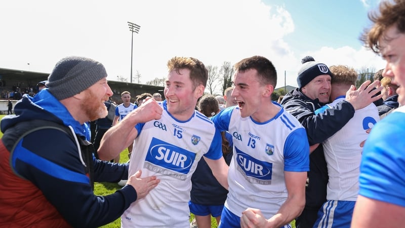 The Waterford panel celebrate after the full-time whistle at Fraher Field