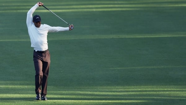Tiger Woods is limbering up for the 88th Masters
