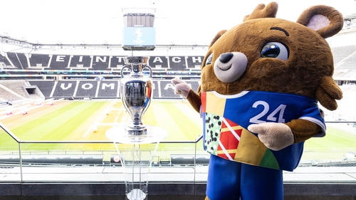 Albart the teddy bear is the mascot for this summer's tournament
