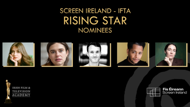 The IFTA Rising Star nominees for 2024 - (L-R) Agnes O'Casey, Alison Oliver, Ian Hunt-Duffy, Kwaku Fortune and Siobhán Cullen