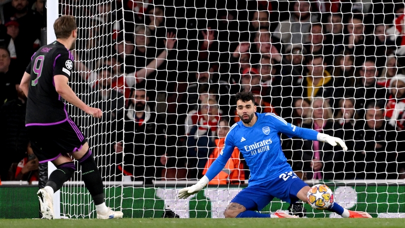 Harry Kane beat David Raya from the penalty spot in an entertaining draw