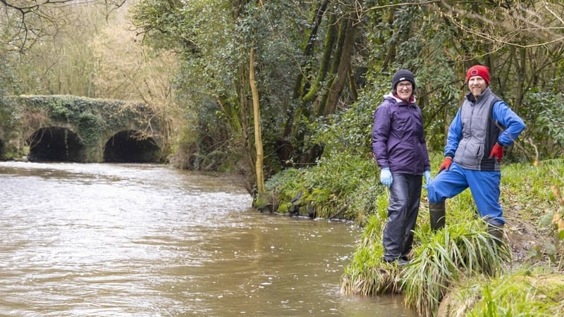 Dairy farmers from Gorey Alan and Cheryl Poole, standing on the banks of the River Slaney